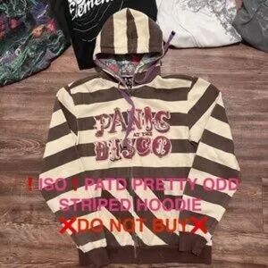Panic at the Disco Brown and Cream Striped Hoodie